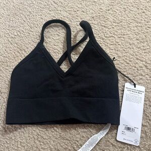 ALO Yoga Black V-Neck Ribbed Bra